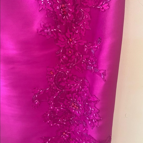 Hot Pink Fériani Couture Gown with Beautiful Lace and Beading - Picture 4 of 11